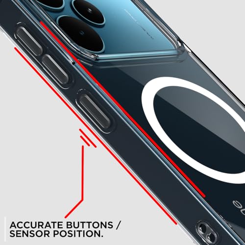 Image of Amazon Basics Back Cover for Realme P4 Pro 5G Mag-Safe Shockproof PC + TPU Protective Case Magnetic Support Bumper Case (Transparent Mag-Safe)