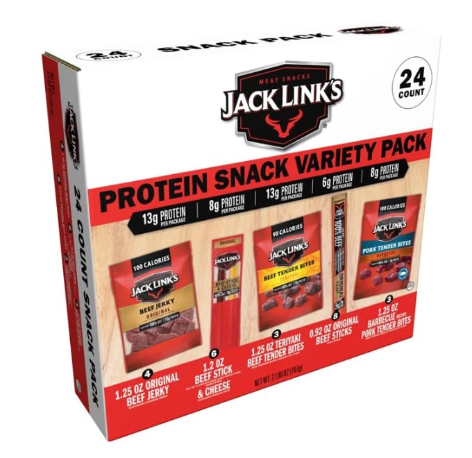 Protein Snacks & Jerky Variety – Premium Meat Snacks, Beef Jerky, Meat Sticks & Protein Snack Packs, On-the-Go Savory Snacks (JL Variety 24Pk)