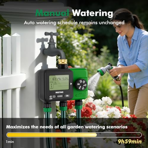 RESTMO 3-Zone Sprinkler Timer for Garden Hose with Brass Inlet by Restmo - Used condition - Image 3