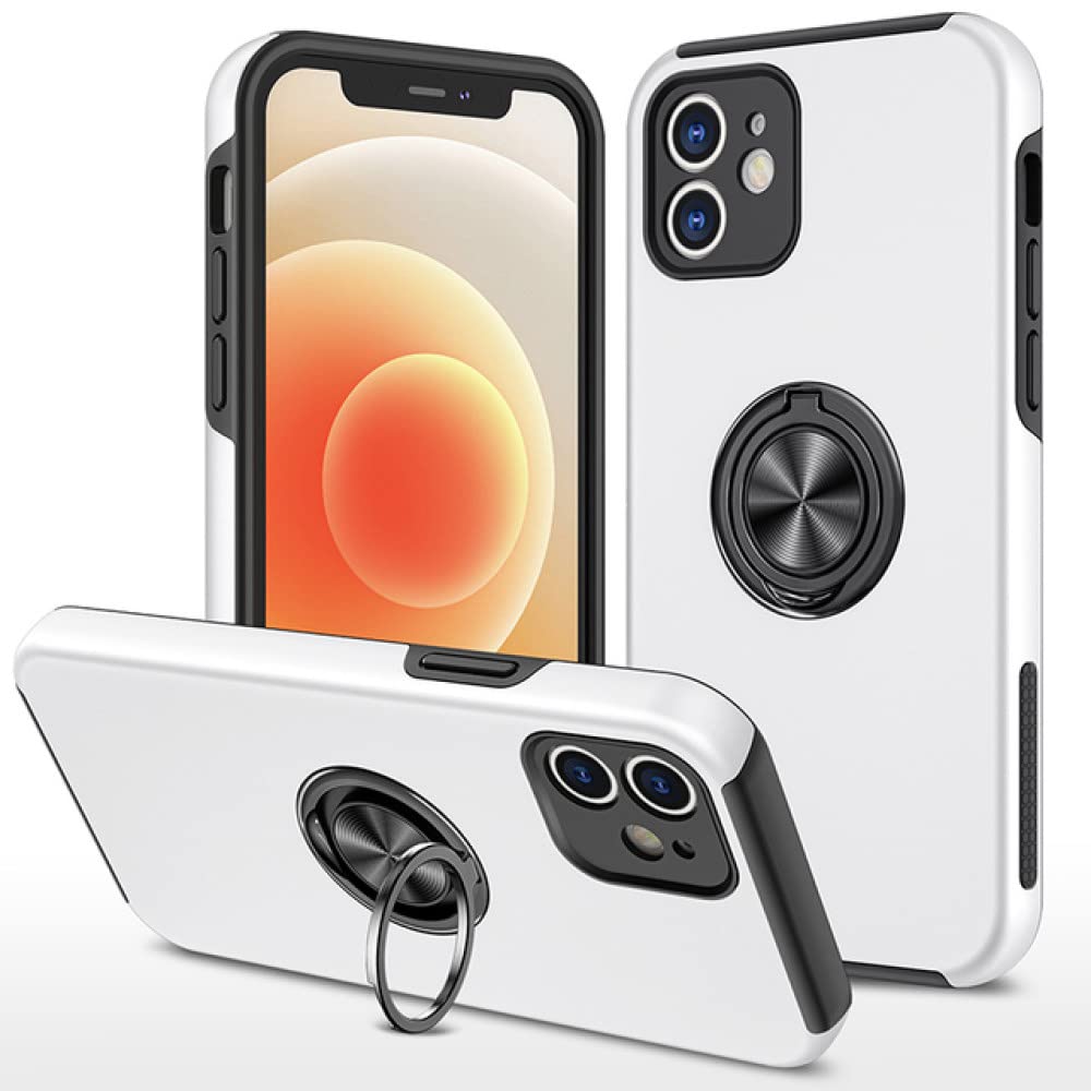 Coque antichoc iPhone X rigide argent - Solution anti-chute et support aimanté - 8