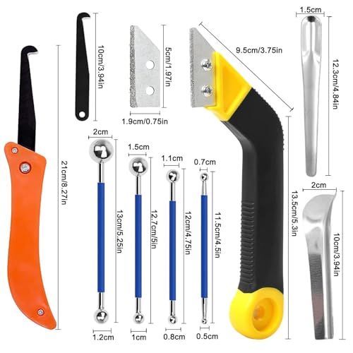 Grout Removal Tool System, Grout Hand Saw with 3 Pieces Backup Blades, Caulking Removal Tools Tile Grout Saw, Caulking Edge Kit, Tile Joint Cleaning Tool, Tile Caulk Finishing Tool - Image 3