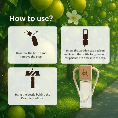 Image of Kooji Can Car Perfume + 5ml Car Hanging Perfume Pendant (Free) - Bergamot Spice Scent - Long-Lasting, Alcohol-Free, Oud & Saffron Oriental Fragrance - For Car, Home, Office Use - Lasts Up to 60 Days