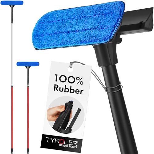 Image of Tyroler Window Washing Kit with Extension Pole 4.5 to 7.5 Ft Handle | Telescopic Window Squeegee Tool With Natural Rubber Blade For Better Reach And Streak-Free Window Cleaning