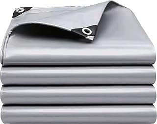 Bâche de Protection imperméable avec œillets, en Tissu stabilisé aux UV, bâche de Protection pour Bateau, Tente, bâche de Chantier,bache Bois Exterieur Contre Les intempéries, pour Camping, Jardin