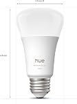 Philips Hue Intelligent LED A19 Ampoule, Blanc et Ambiance de couleur, E26 Base, 9.5W, Plein spectre 1000K-20000K, 1100 Lumens, Dimmable, Fonctionne avec Alexa, Google Assistant et Apple Home, paquet de 2
