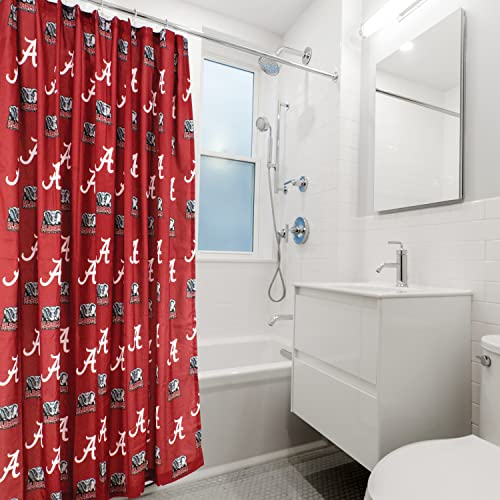 Image of College Covers Everything Comfy Alabama Tide Bright and Colorful Shower Curtain Cover 70 inch x 72 inch