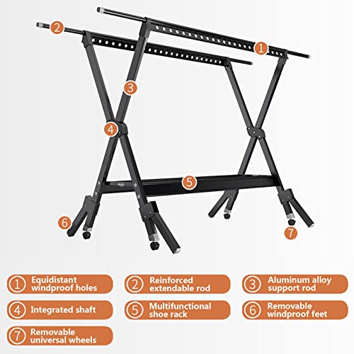 Étendoir extra large rétractable pour sécher de grands draps sans encombrement - 2