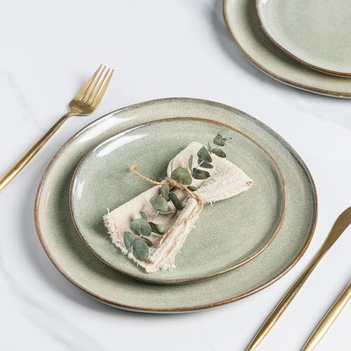Image of AmorArc Ceramic Dinnerware Sets for 12,36Pcs Plates and Bowls Sets Dishes | Stoneware Handmade Reactive Glaze Dinner Set, Highly Scratch Resistant | Dishwasher & Microwave Safe Dishware
