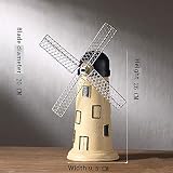 Statues Sculpture Figurines Statuettes,Creative Vintage Resin Milky White Dutch Windmill Ornaments P