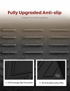 YHTAUTO Floor Mats Compatible with 2015-2024 Jeep Cherokee(Not for Grand Cherokee), All Weather TPE Car Mats, Custom Fit Black Front & Rear Full Set Floor Liner, Set of 3