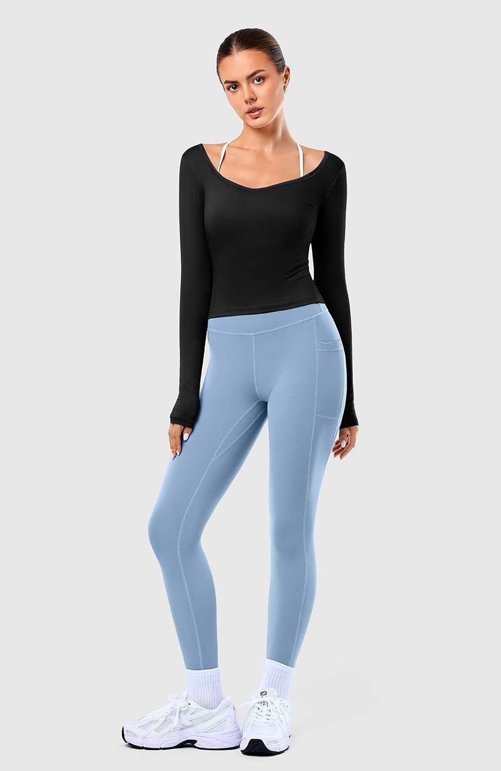 Women High Waisted Yoga Leggings with Pockets, Squat-Proof Workouts Pants, Tummy Control for Gym, Athletic Wear - Image 5