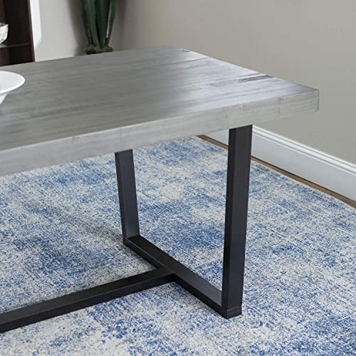Walker Edison Andre Modern Solid Wood Dining Table, 72 Inch, Grey #TOP4