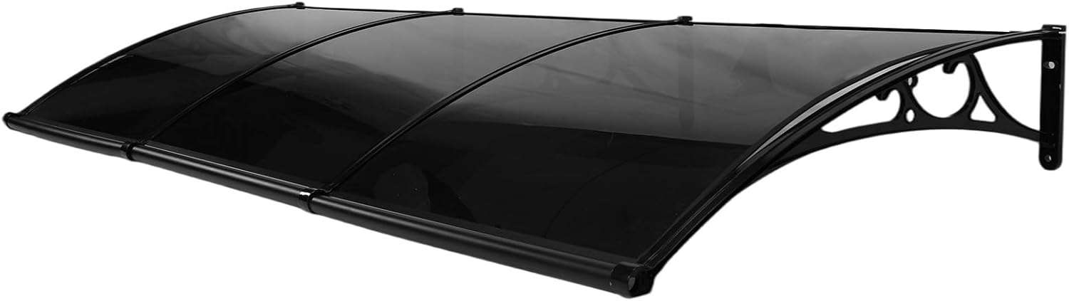 Awning for Door Entrance, 118"x39" Outdoor Front Porch Patio Canopy with Aluminum Alloy Bracket, Rain & Snow Protection Polycarbonate Window Awning Door Canopy Exterior for Patio/Porch/Deck