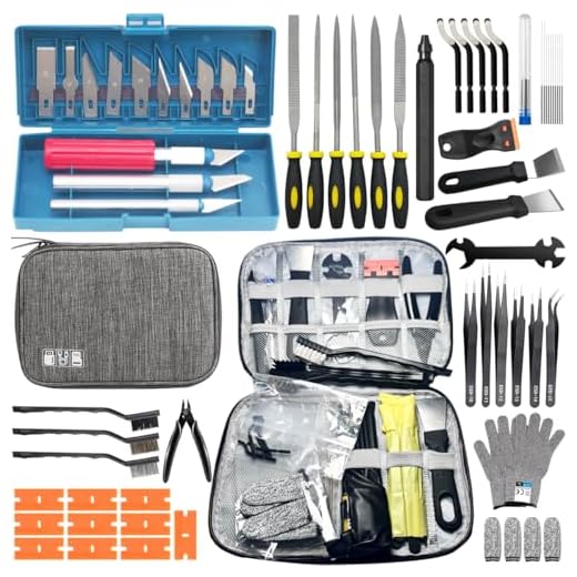 65Pcs 3D Printer Tool Kit & Accessories for All FDM/SLA Printers, Includes Nozzle Cleaning Kit, Scraper, Deburring Tool, Files, Brushes - Complete Starter Kit with Case