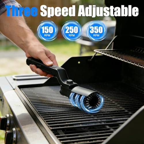 Cepillo eléctrico para BBQ con cabezales de acero inoxidable intercambiables 3