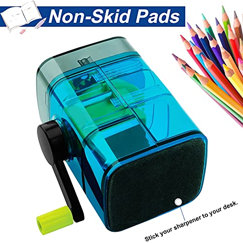 Gucolubu Manual Pencil Sharpener,Pencil Sharpener For Kids,With Stronger Spiral Hob And Auto Stop Function,Charcoal Pencil Sharpener For Kids/Adult/Students/Artists (Blue) #TOP7