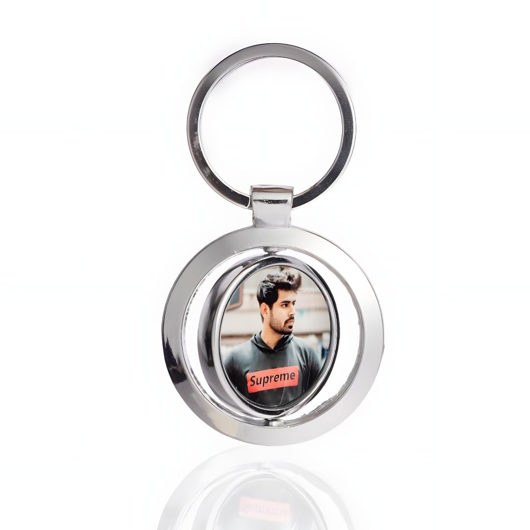 Metal Customized Keychain with Your Photos | Key ring with Picture For Bike, Car, Home, Office | Photo Keychains Gifts for Men and Women-image-47
