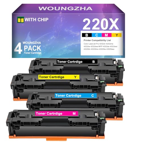 220x 220a compatible cartucho de tóner con chip para h p color laserjet pro 4202dn 4202dne 4202dw 4202dwe mfp 4302dw 4302dwe 4302fdn 4302fdne 4302fdw 4302fdwe