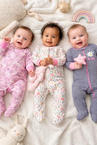 Image of TuddyBuddy Baby Girl's Cotton Printed Full Sleeves Sleepsuit /Footed Rompers for Baby Girl