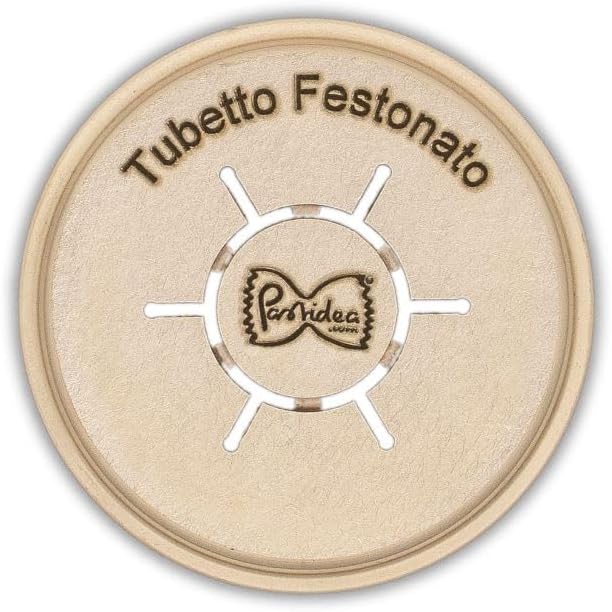 Pastidea - Die Bronze - Tubetto Festonato - Compatible with Kenwood Pasta Fresca or with Adapter in Pasta Maker Avance / 7000 Series and Other Pasta Machines