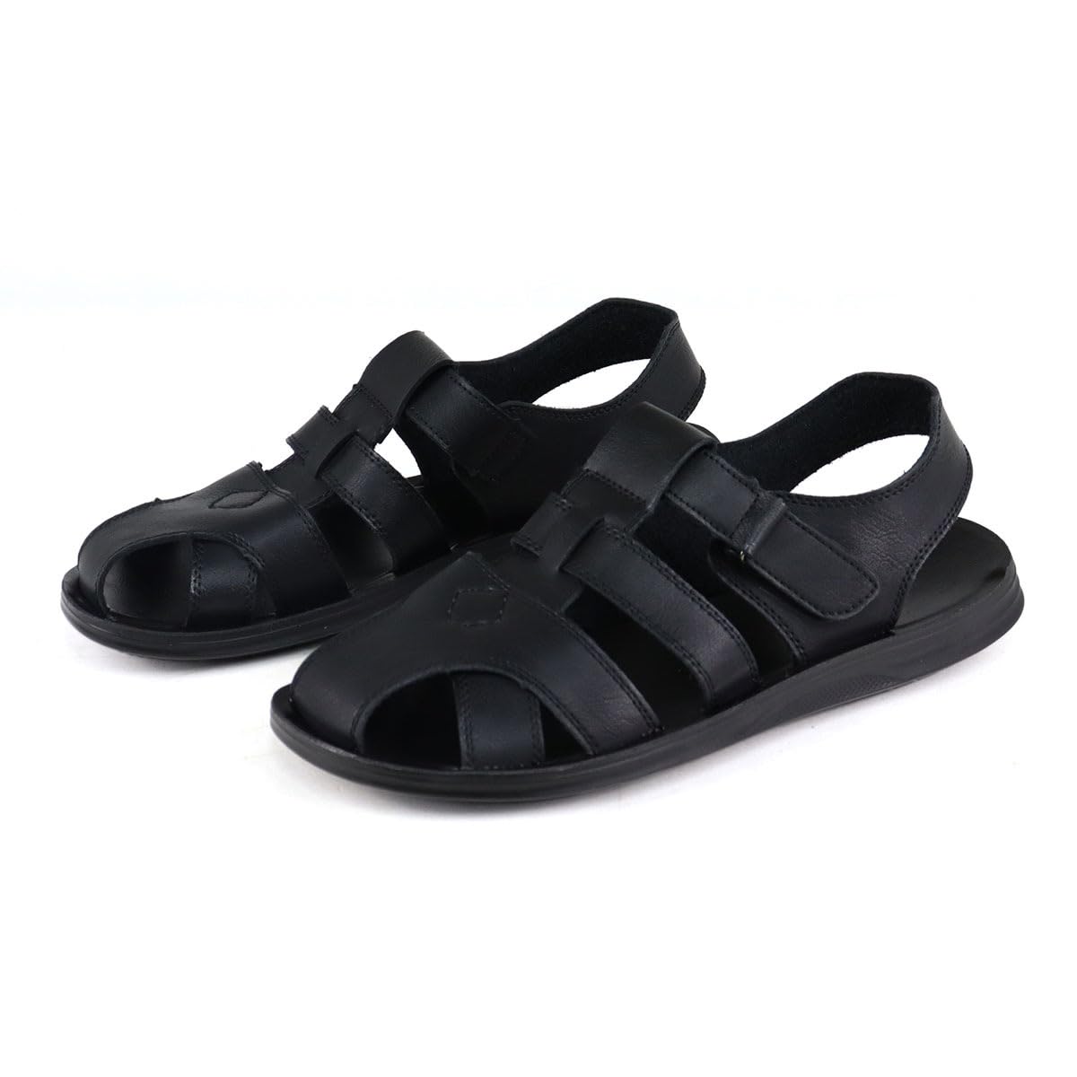 MGGMOKAY Sandalias para Hombre con Puntera Cerrada Sandalias De Verano para Exterior Zapatos de Cuero