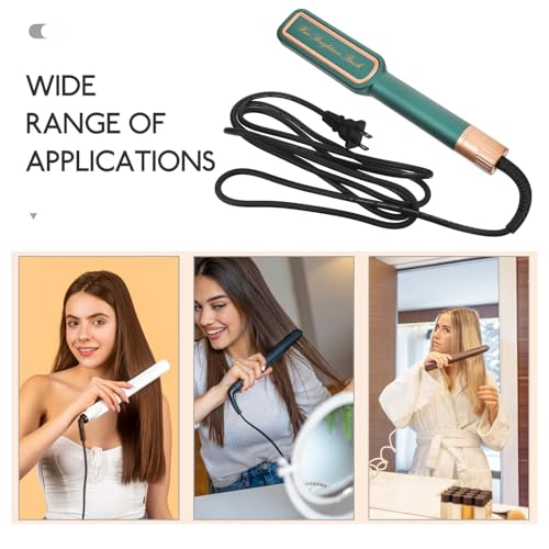 Plancha para el cabello inalámbrica Ipetboom con temperatura ajustable, cepillo alisador portátil ligero para cabello ondulado y rizado, con conector eléctrico estadounidense miniatura 5