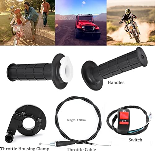 22Mm Twist Throttle Accelerator Handle Grips, 50 90 110 125Cc Pit Bike Dirtbike (Handle Grip + Cable + Throttle Clamp + Flameout Switch) By Calu Luky #TOP1