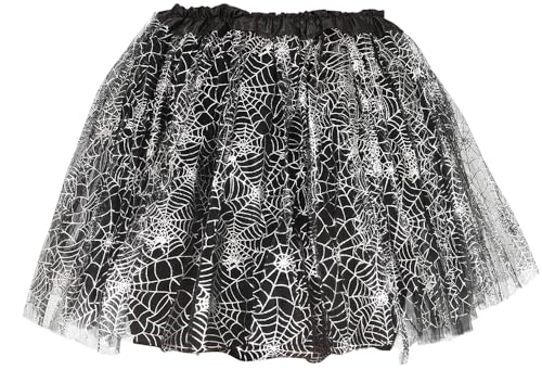 FIESTAS GUIRCA | Spinnenweben Tutu (30 cm) - Kinderaccessoire für Halloween und Piratenpartys - Ideal für Jungen und Mädchen - Schwarz und Silber