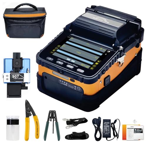 Fusion Splicer AI-5 Toolbox Kit with Auto Focus & 4 Motor Core Alignment Fiber Fusion Splicer 8S Automatic FTTH Fiber Optical Welding Splicing