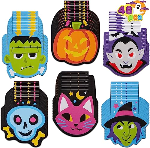 JOYIN Juego de 48 mini bloc de notas de personajes espeluznantes de Halloween en 6 diseños, bloc de notas de Halloween, juego de regalos de truco o trato para niños, regalos de fiesta de aula escolar JOYIN Juego de 48 mini bloc de notas de personajes espeluznantes de Halloween en 6 diseños, bloc de notas de Halloween, juego de regalos de truco o trato para niños, regalos de fiesta de aula escolar