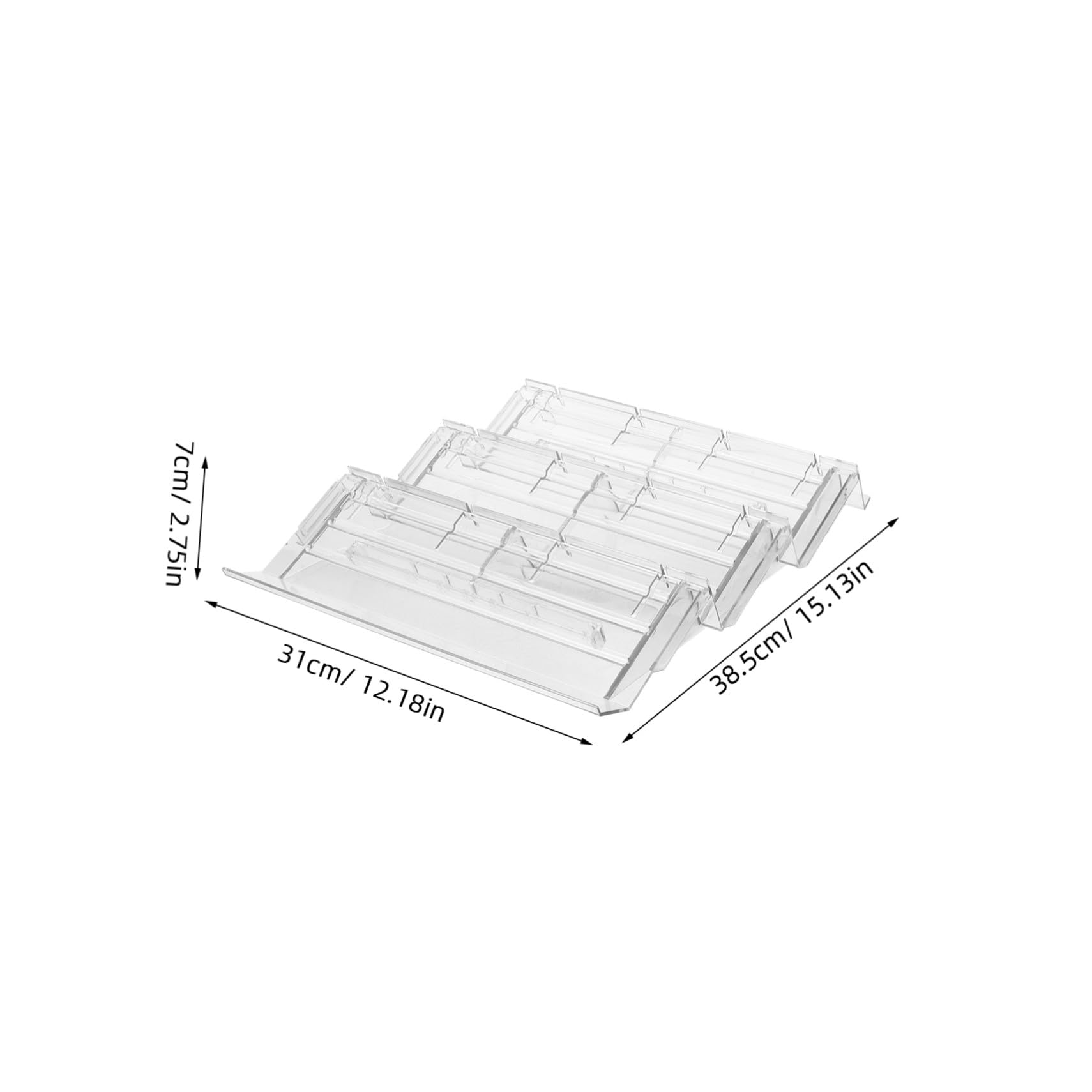 Alipis Espositore per Verdure e Bevande in Plastica, Struttura a Tre Livelli e Inclinata, Organizer Frigo per Retail e Banconi Refrigerati