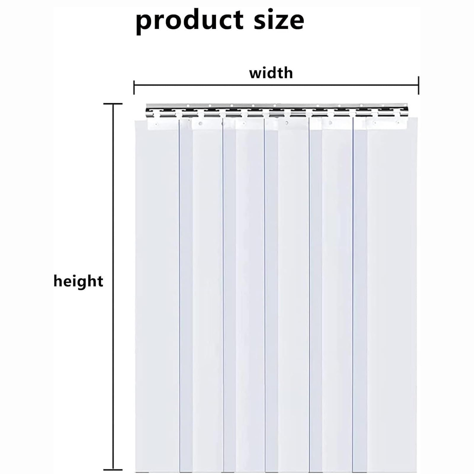Rideau À Lanières en Plastique PVC Rideaux en Bâche Transparente, 1,3mm/0,05" Rideau de Séparation de Cuisine Bains, Rideau de Porte Isolé d'intérieur(1.3MM:0.9x2m)