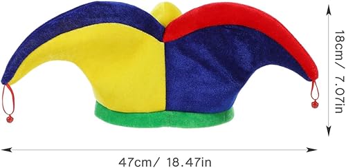Miniatura 4 de Didiseaon 2Pcs Jester Hat Jester Clown Hat with Bells, Funny Headwear Jester Costume Accessory for Halloween Mardi Gras Carnival Mexico Festival