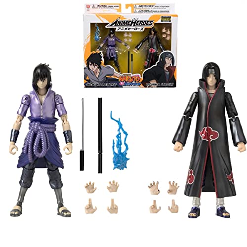 Pack Naruto Anime Heroes Itachi et Sasuke Uchiha figurines exclusives