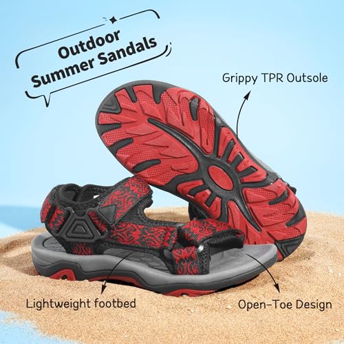 Image of DREAM PAIRS Boys Girls Sandals Kids Adventurous Light-Weight Adjustable Straps Summer Water Shoes (Toddler /Little Kid /Big Kid)