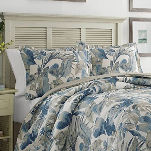 Tommy Bahama - Queen Comforter Set, Cotton Reversible Bedding With Matching Shams & Bedskirt, All Season Home Decor (Raw Coast Blue, Queen) #TOP5