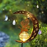 YeahBoom Luces Solares Adornos de Jardín de Metal,Patio Trasero