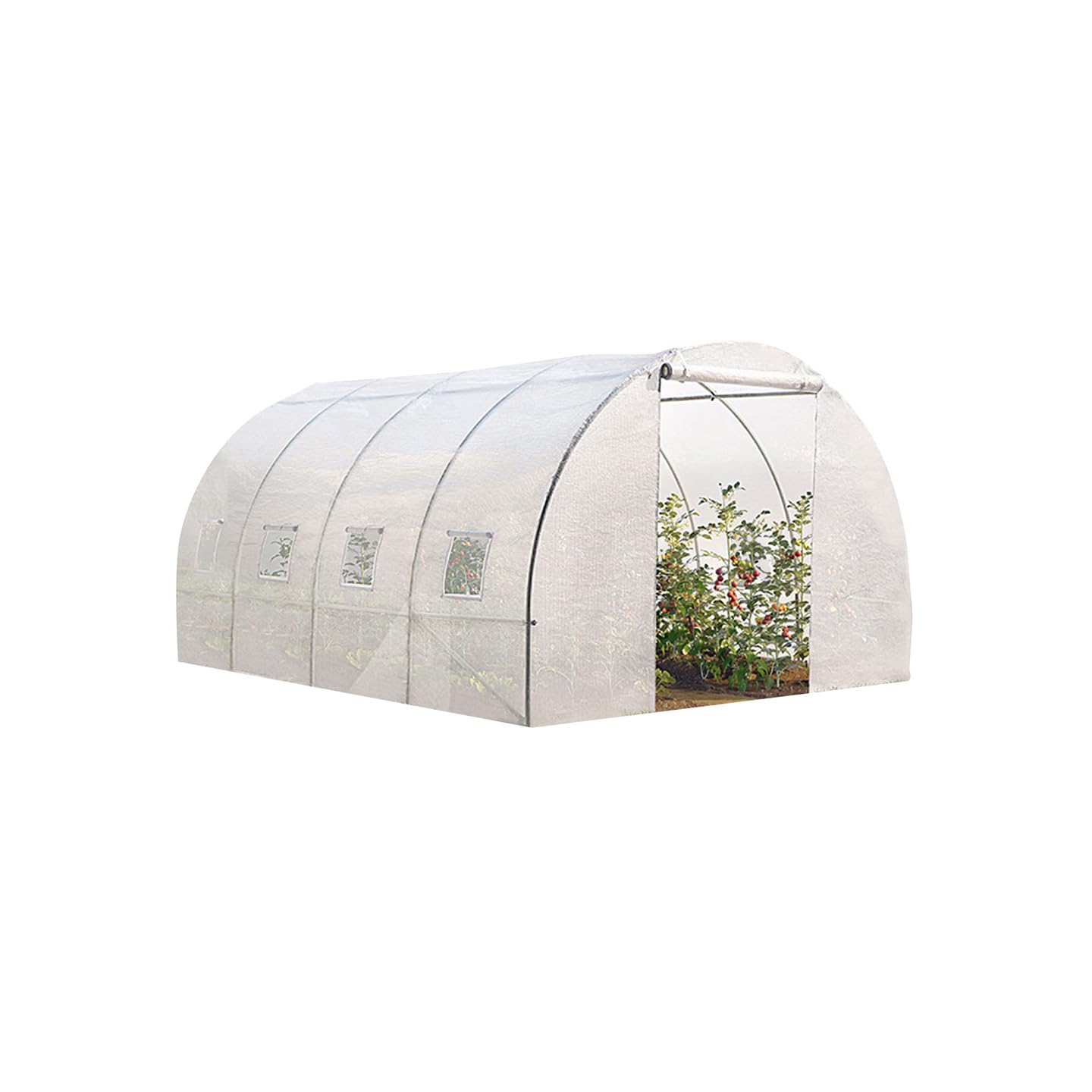 IDMarket - Serre Tunnel de Jardin 12M² Blanche Gamme maraîchère Zebra 4x3M