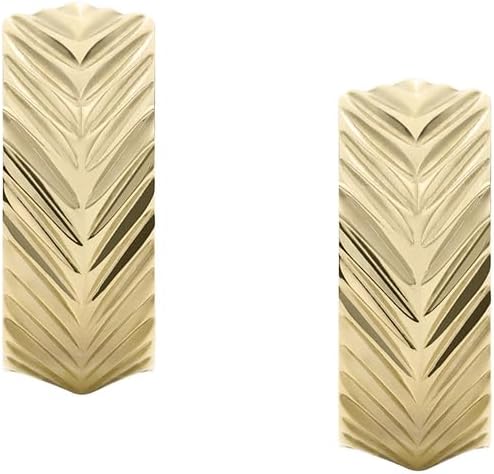 Fossil Women’s Gold Tone Stainless Steel Ring Clasp Earrings