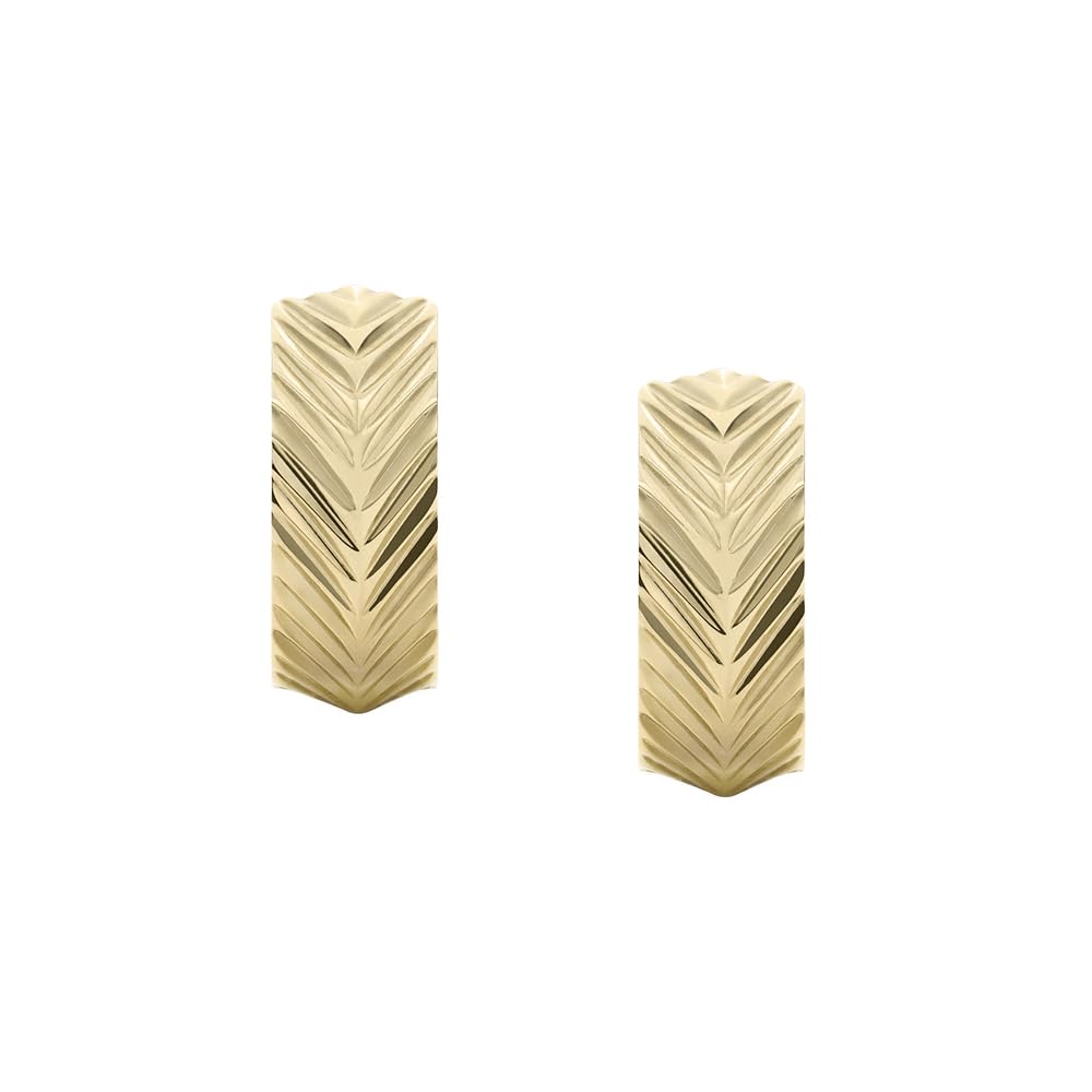 Fossil Women's Gold tone stainless Steel with hoop closure Earrings