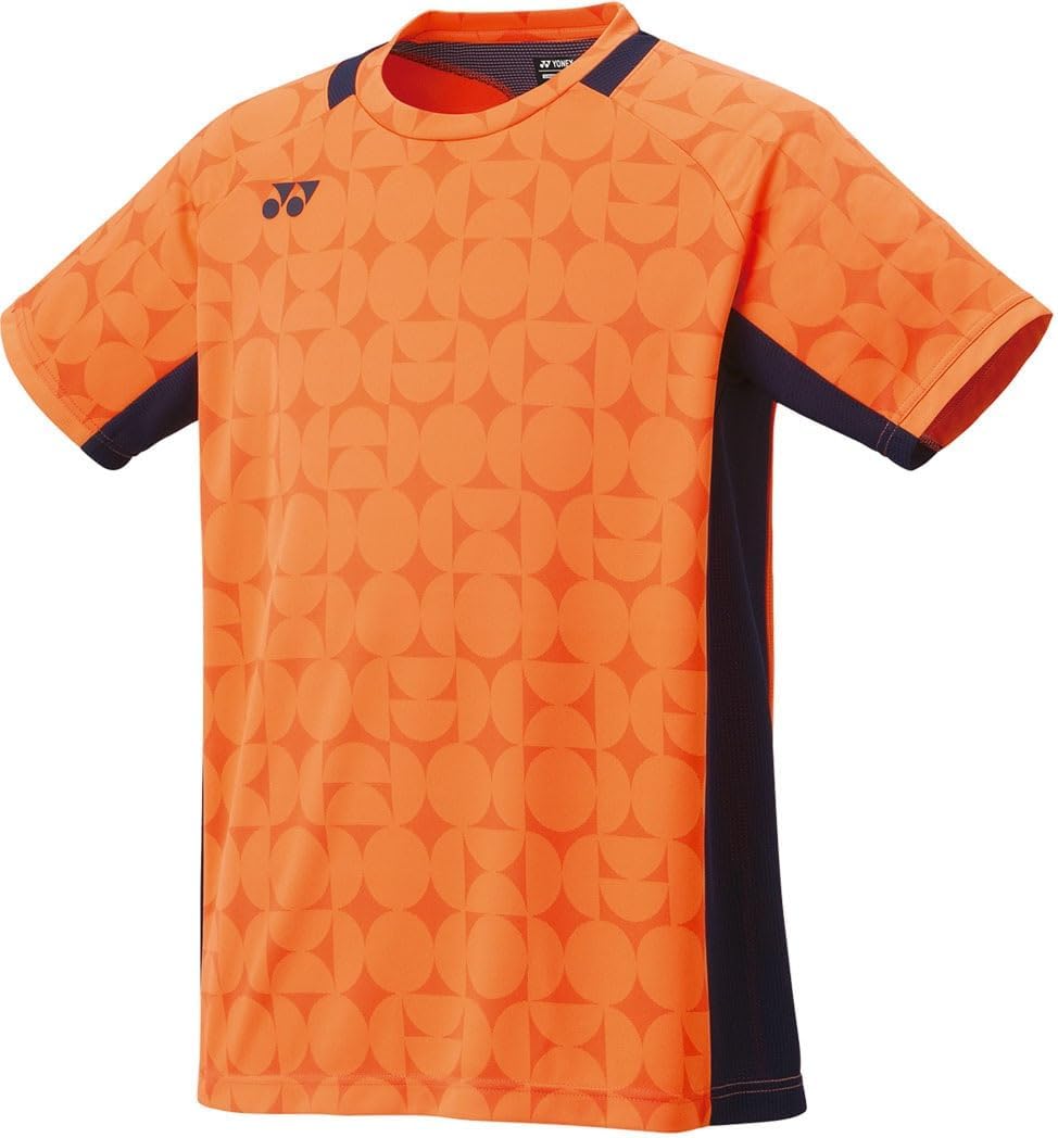 YONEX オレンジ パターン Vネックシャツ Amazon.co.jp: [ヨネックス] メンズゲームシャツ 10638 ハイオレンジ