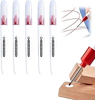 Vista 9 de 5 piezas de marcadores de agujeros profundos de cabeza larga - 20 mm de alcance profundo, impermeables, permanentes, marcadores de metal (rojo)