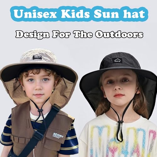 Image of ZOORON Kids Sun Hat with Neck Flap UPF 50+ Beach Hats for Baby Boys Girls