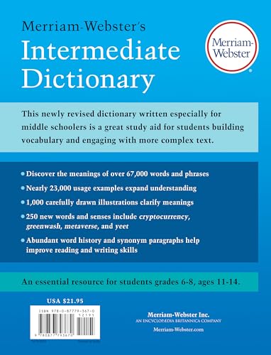 Merriam-Webster's Intermediate Dictionary - Middle School Dictionary - Features 70,000+ entries, usage examples, illustrations & more - Image 3