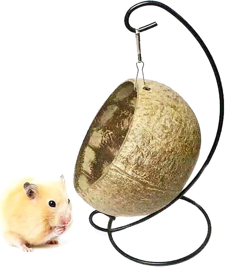 Hamster Hammock Coconut Shell Hamster Hammock Nest Soft Hanging Small Animal Bed House Hamster Swing Toy Squirrel Chinchilla