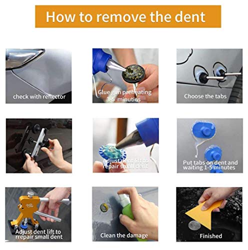 Fly5D 53Pcs Pdr Kit Auto Body Paintless Dent Repair Removal Tool Kits Dent Lifter Auto Glue Dent Puller Kits With Tool Bag, Aluminum Dent Removal Kit For 98% Hail Dents And Car Dents #TOP6
