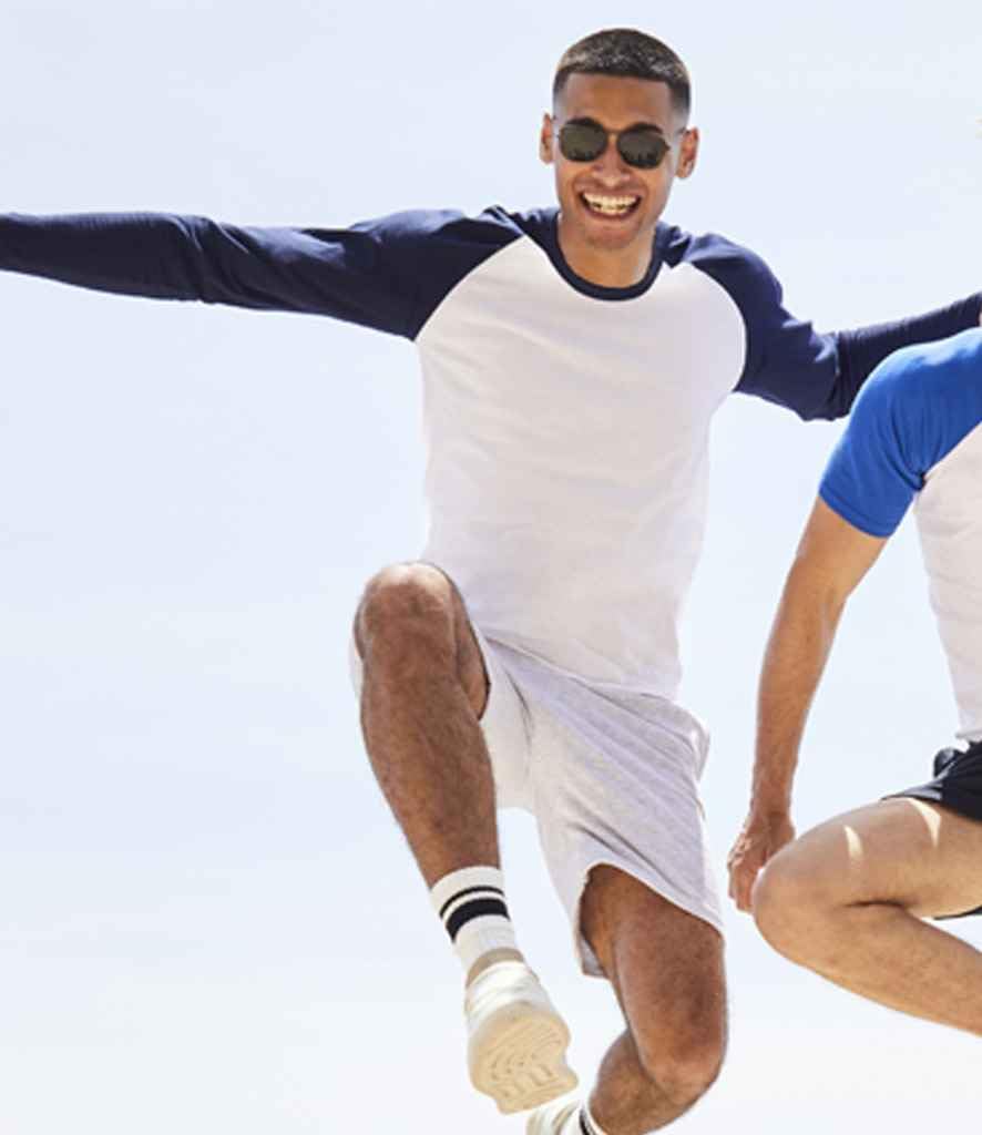 Multipack T-Shirts De Baseball Hommes À Manches Longues Contrastées Col Rond Classique sans Motif - 100% Coton, Poids Économique | Adaptés À Toutes Les Occasions | À La Mode Et Polyvalents