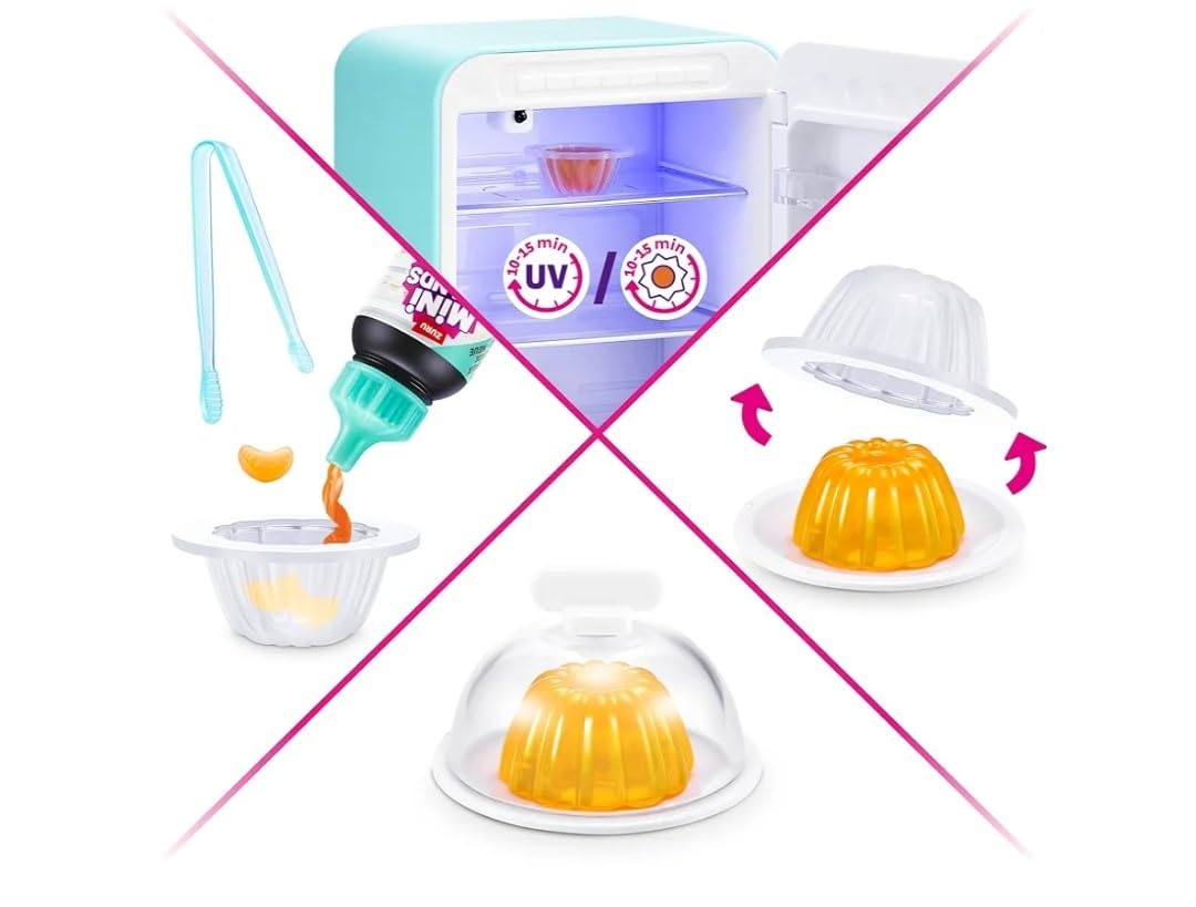 Zuru Mini frigorifero + 3 capsule, riempi il set del frigorifero, Mini Brands