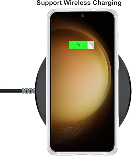 Miniatura 9 de Unov Funda compatible con Galaxy S23 transparente con diseño de TPU suave, absorción de golpes, patrón delgado en relieve protector de 6.1 pulgadas