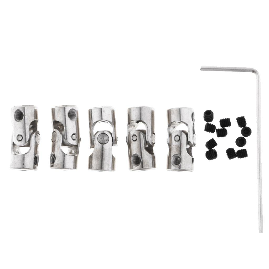 SM SunniMix 5pcs Cardan D'accouplements Connecteur de Coupleur pour RC Voitures Bateau Jouet Radio Commande, Argent, 2x2 mm